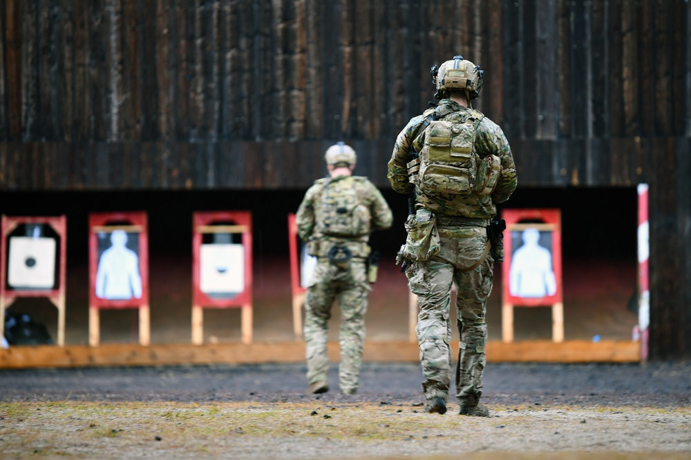 Special Forces soldiers conducting close-range weapons training