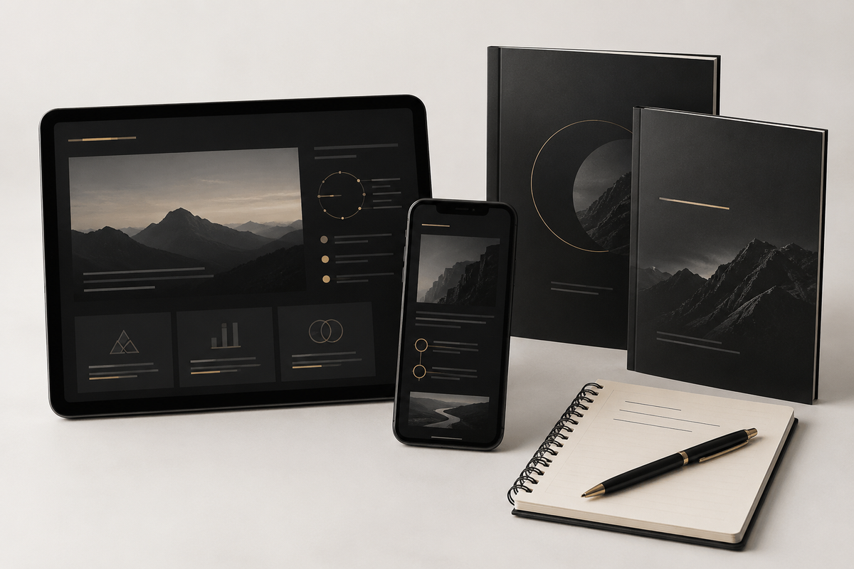 Digital guides, tablet, phone, and training notebook